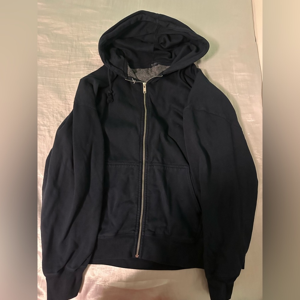 Brandy Melville one size navy blue zip up hoodie